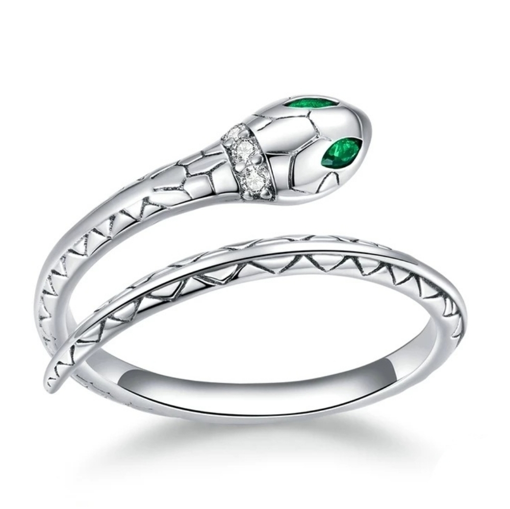 925 Sterling Silver Snake Serpant Wrap Open Adjustable